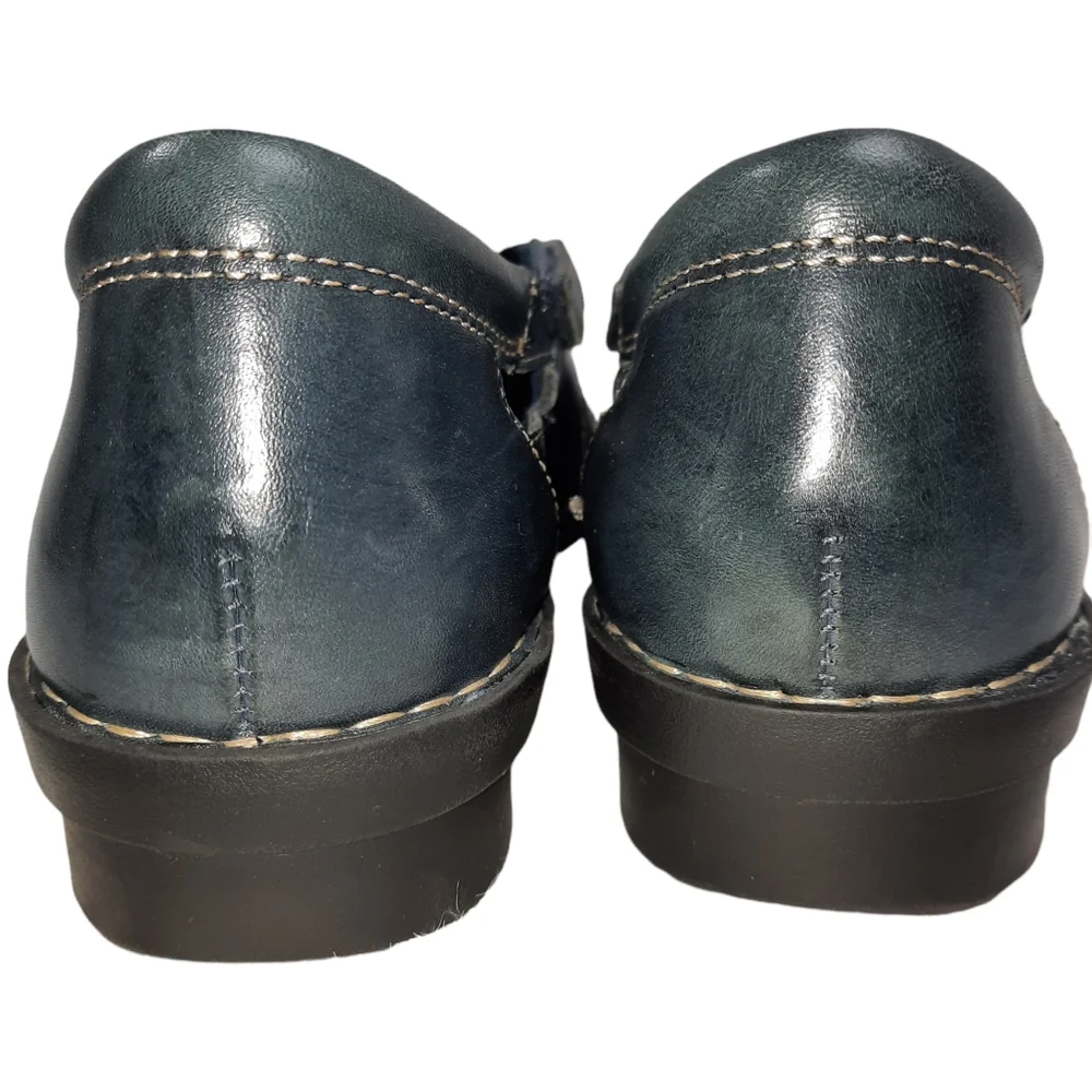 Clarks Bendables Blue Leather Nikki Regatta Shoe SZ 7.5M